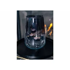 Cosy @ Home Theelichthouder X4 Gradient Smoked Grijs  20x20xh29cm Conisch Metaal-glas