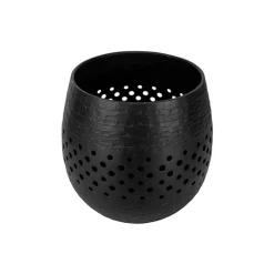 Cosy @ Home Theelichthouder Vintage Zwart 12,5x12,5x H12,5cm Rond Aluminium