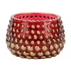 Cosy @ Home Theelichthouder Golden Dots Rood 8x8xh6c M Glas