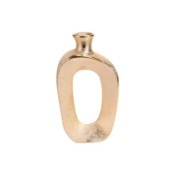 Cosy @ Home Vaas Largo Goud 13x5,7xh27cm Langwerpig Keramiek