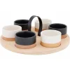 Cosy & Trendy Aperoset Bamboe Serveerplank + 6 Schaaltjes D6,5x4cm