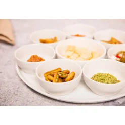 Cosy & Trendy Aperoset Wit D31xh4,2cm 9-delig Bord D31cm - 7 X D9.2xh4 - 1 X D12xh4cm