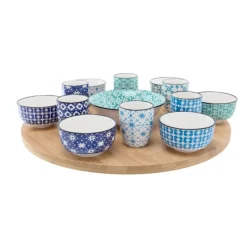 Cosy & Trendy Chloe 14dlg Draaischotel D40cm Bamboe Bowl 6x 9x4,8 - 6x 5,6x6,7 - 1x 15x4,8