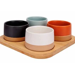 Cosy & Trendy Dela Aperoset 5pcs - Serveerplank 22x22 Cm + 4x Bowl D9,5x5,5cm