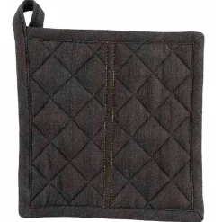 Cosy & Trendy D'nim Pannenlap Zwart Vierkant 20x20xh,7cm