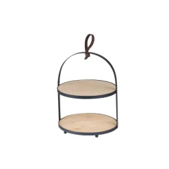 Cosy & Trendy Etagere Bamboe Met Metalen Houder D20,5xh26cm