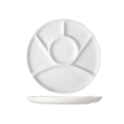 Cosy & Trendy Fonduebord Wit D23,5cm 6vakjes