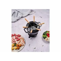 Cosy & Trendy Fontestic Fondueset Black D18cm Gietijzer Met 6 Vorkjes