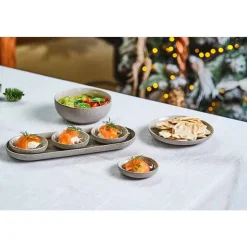 Cosy & Trendy Forest Serveerschaal 27,5x10,5xh2cm Met 3 Schaaltjes D8xh1,5cm