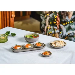 Cosy & Trendy Forest Serveerschaal 27,5x10,5xh2cm Met 3 Schaaltjes D8xh1,5cm