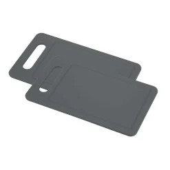 Cosy & Trendy Fresco Snijplank Set2 Grijs 25x14xh,6cm Rechthoek Met Sapgeul Pp