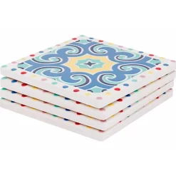 Cosy & Trendy Glasonderzetter Vierkant 10x10cm Set4 Stoneware