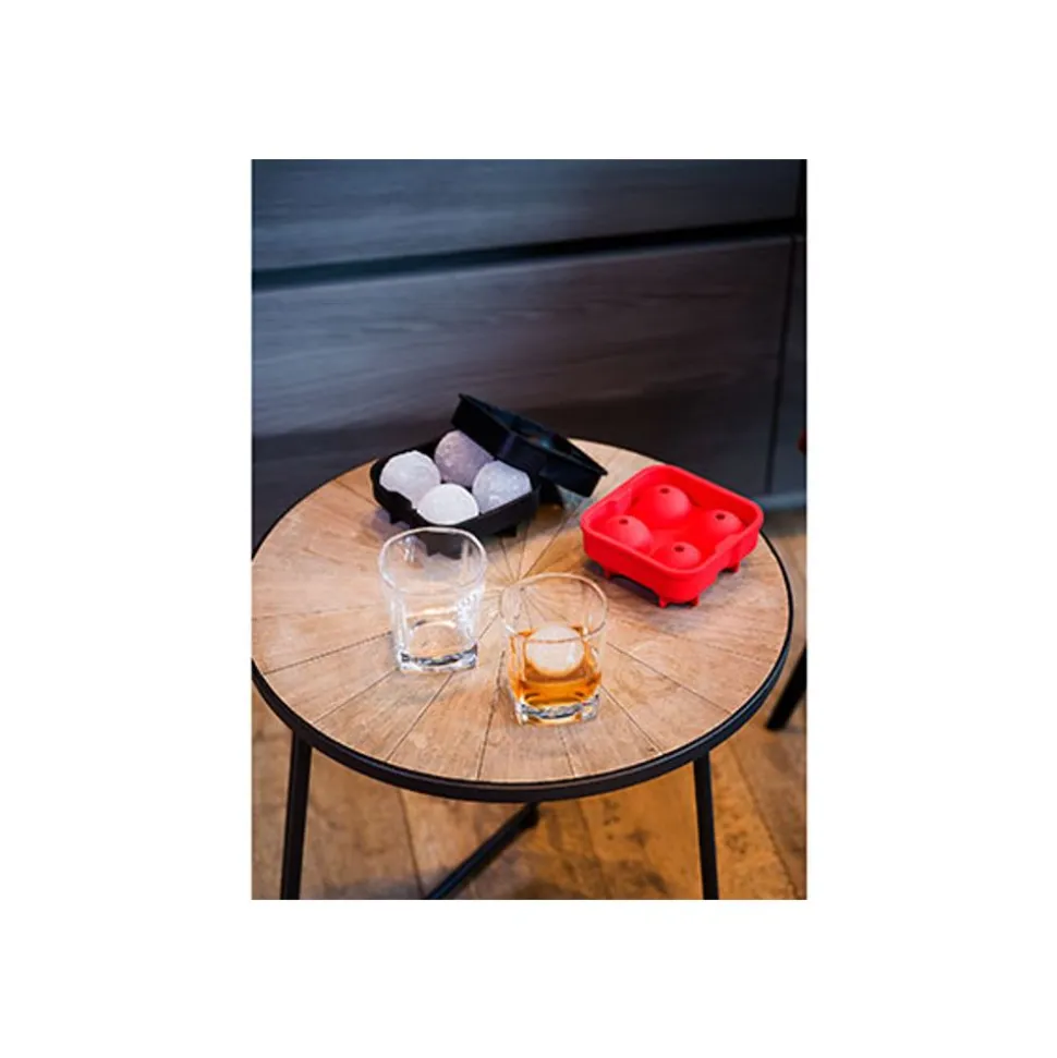 Cosy & Trendy Ijsblokhouder Ballen Rood 4st D4.5cm Silicone
