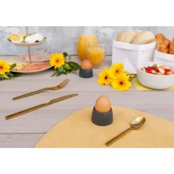 Cosy & Trendy Kupo Eierdopje Misty Grey Set 4 D6xh3.7cm - Melamine