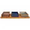 Cosy & Trendy Serveerplank 31x14.5xh1cm Bamboe  + 3  Cups Multi-kleur 12.5x8x3.2cm