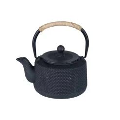 Cosy & Trendy Takachiko Theepot Zwart 0,8l D13xh18cm Touw Rond Hendel