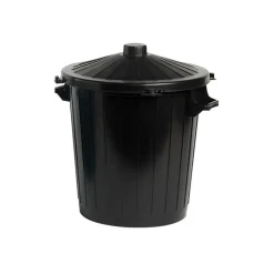 Cosy & Trendy Vuilbak Met Deksel Zwart 80l 62x54xh72cm 62x54xh72cm