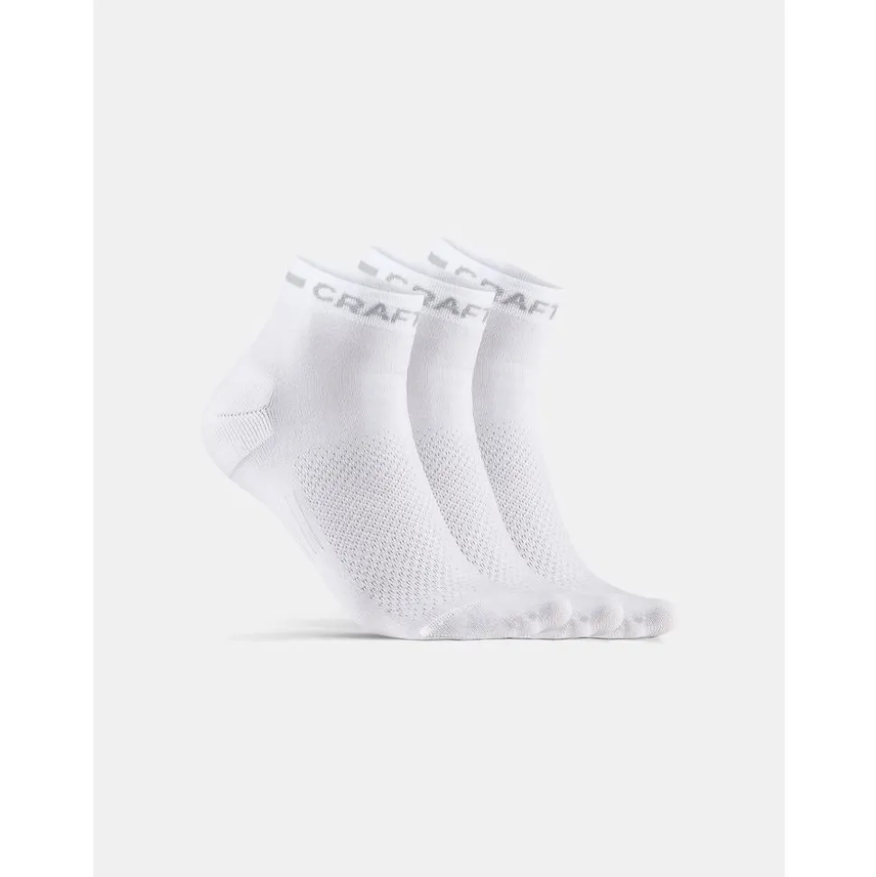 Craft CORE Dry Mid Socks 3-Pack White 43/45