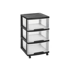 Curver Essentials Ladesysteem 3x20l Wielen Zwart -transparant 37x39xh67