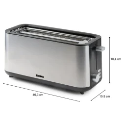 Domo Broodrooster voor 4 toasts incl. ingebouwd broodjesrek