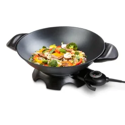 Domo Elektrische Wok met glazen deksel 5L