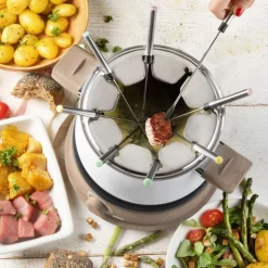 Domo Fondue - 8P - houtlook/wit - 1500 W