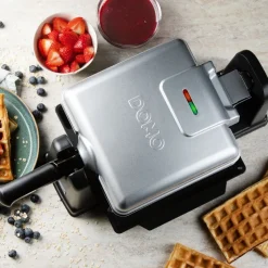 Domo Roterend Wafelijzer rechthoekige wafels 4x7 zilver