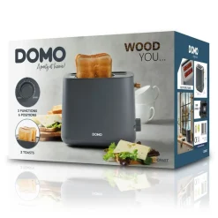 Domo Wood You Broodrooster 2 sneden mat grijs