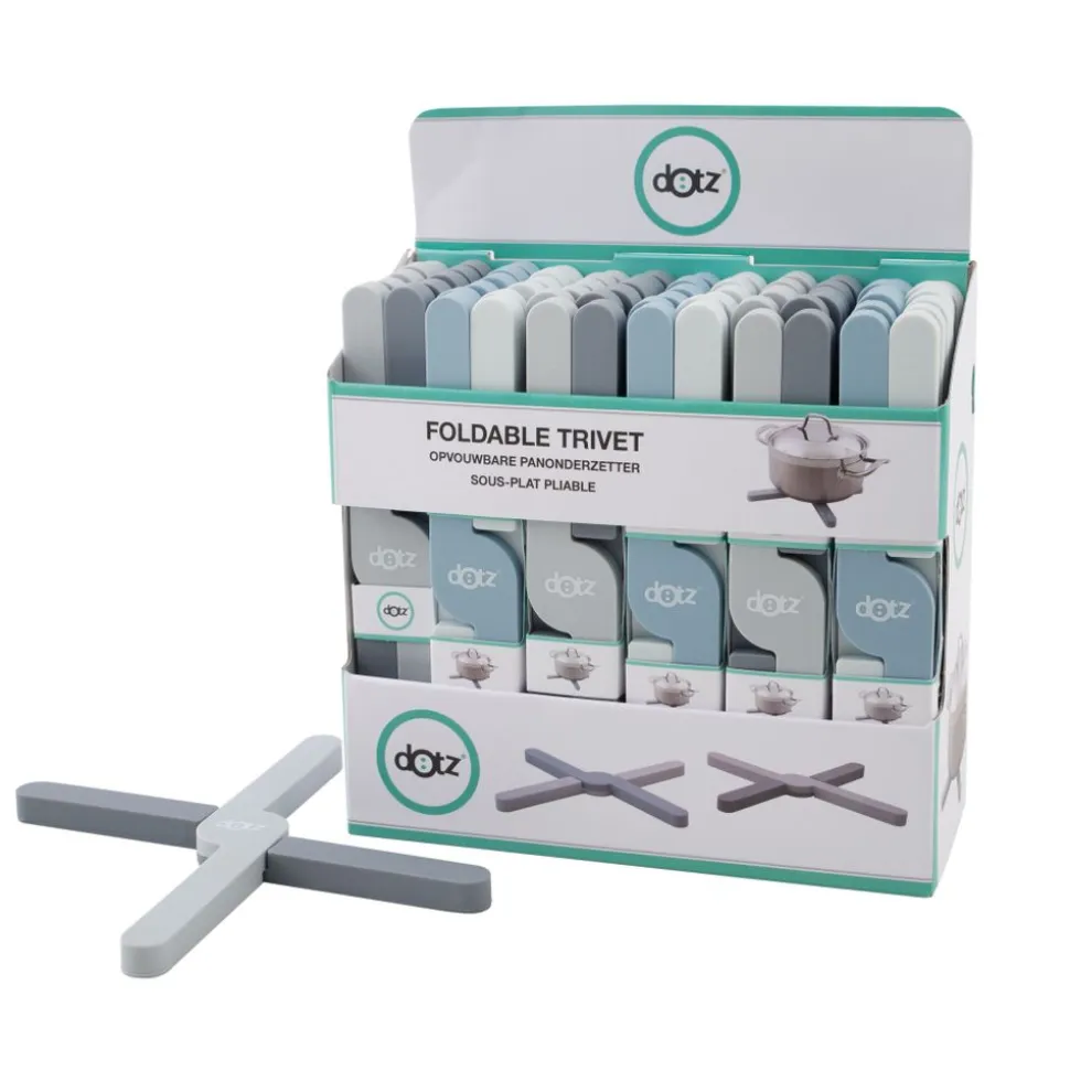 Dotz Opvouwbare panonderzetter uit silicone grijs of blauw 20x3.2x1.1cm