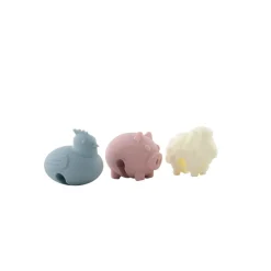 Dotz Set van 3 stoomaflaters uit silicone kip, varken en schaap 3.8x2.5x3.2cm