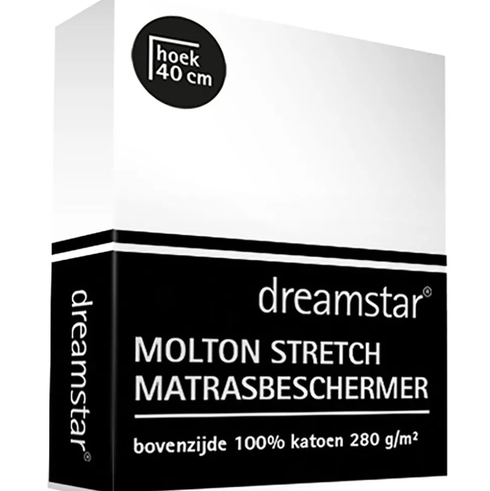 Dreamstar Hoeslaken Topper Molton Stretch de Luxe 160x200 - 180x200