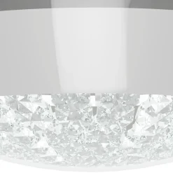 Eglo ACOLLA Wand-/plafondlamp staal chroom / glas met kristallen wit, helder H: 85 mm | Ø 290 mm