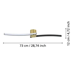 Eglo AIETA Plafondarmaturen staal, kunststof geelkoper-geborsteld, zwart H: 80 mm