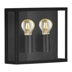 Eglo ALAMONTE 1 Wandlamp staal zwart / Glas helder H: 260 mm