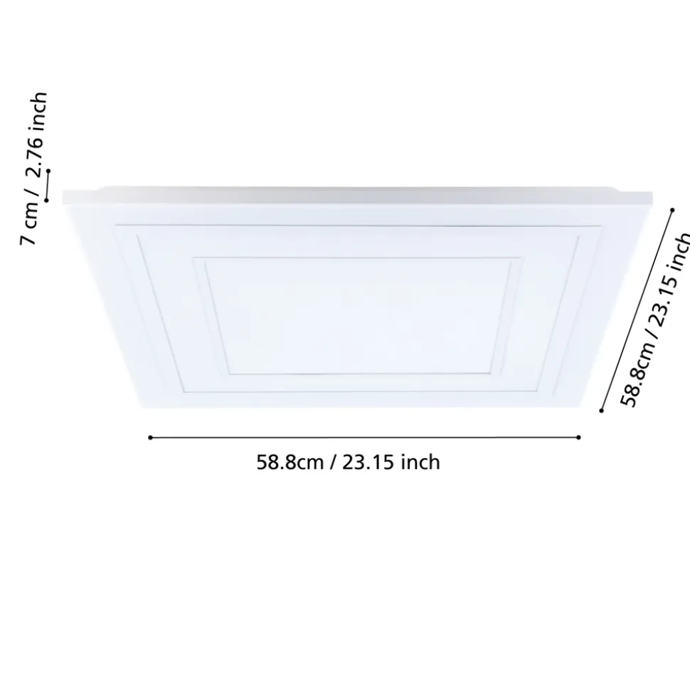 Eglo ALBARCA Plafondarmaturen aluminium, staal wit / Kunststof wit H: 69 mm