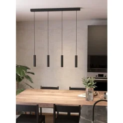 Eglo ALMUDAINA hanglamp staal zwart H: 1100 mm