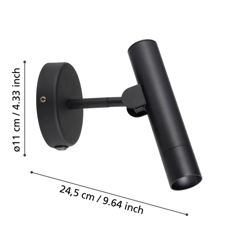 Eglo ALMUDAINA Wandlamp staal zwart H: 200 mm