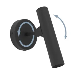 Eglo ALMUDAINA Wandlamp staal zwart H: 200 mm