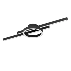 Eglo AMANDOLO Plafondarmaturen aluminium, staal zwart / Kunststof wit H: 75 mm