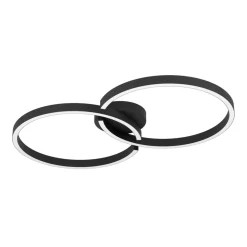 Eglo AMANDOLO Plafondarmaturen aluminium, staal zwart / Kunststof wit H: 65 mm