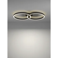 Eglo AMANDOLO Plafondarmaturen aluminium, staal zwart / Kunststof wit H: 65 mm