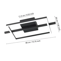Eglo AMANDOLO Plafondarmaturen aluminium, staal zwart / Kunststof wit H: 65 mm
