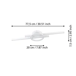 Eglo AMANDOLO Plafondarmaturen aluminium, staal wit / Kunststof wit H: 75 mm