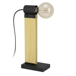 Eglo BAILRIGG Tafellampen staal, hout zwart, bruin H: 330 mm
