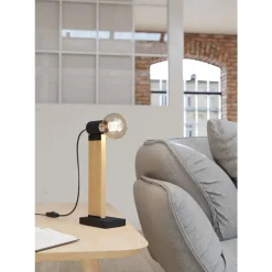 Eglo BAILRIGG Tafellampen staal, hout zwart, bruin H: 330 mm