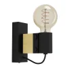 Eglo BAILRIGG Wandlamp staal, hout zwart, bruin H: 135 mm