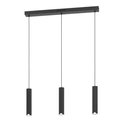 Eglo BALAMORTA-Z hanglamp staal zwart / Kunststof wit H: 1100 mm