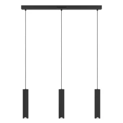 Eglo BALAMORTA-Z hanglamp staal zwart / Kunststof wit H: 1100 mm