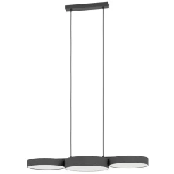 Eglo BARBANO-Z hanglamp staal zwart / textiel, kunststof zwart, wit H: 1100 mm