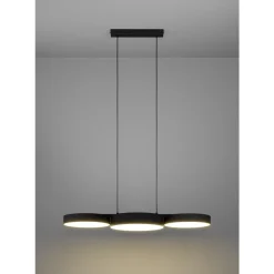 Eglo BARBANO-Z hanglamp staal zwart / textiel, kunststof zwart, wit H: 1100 mm